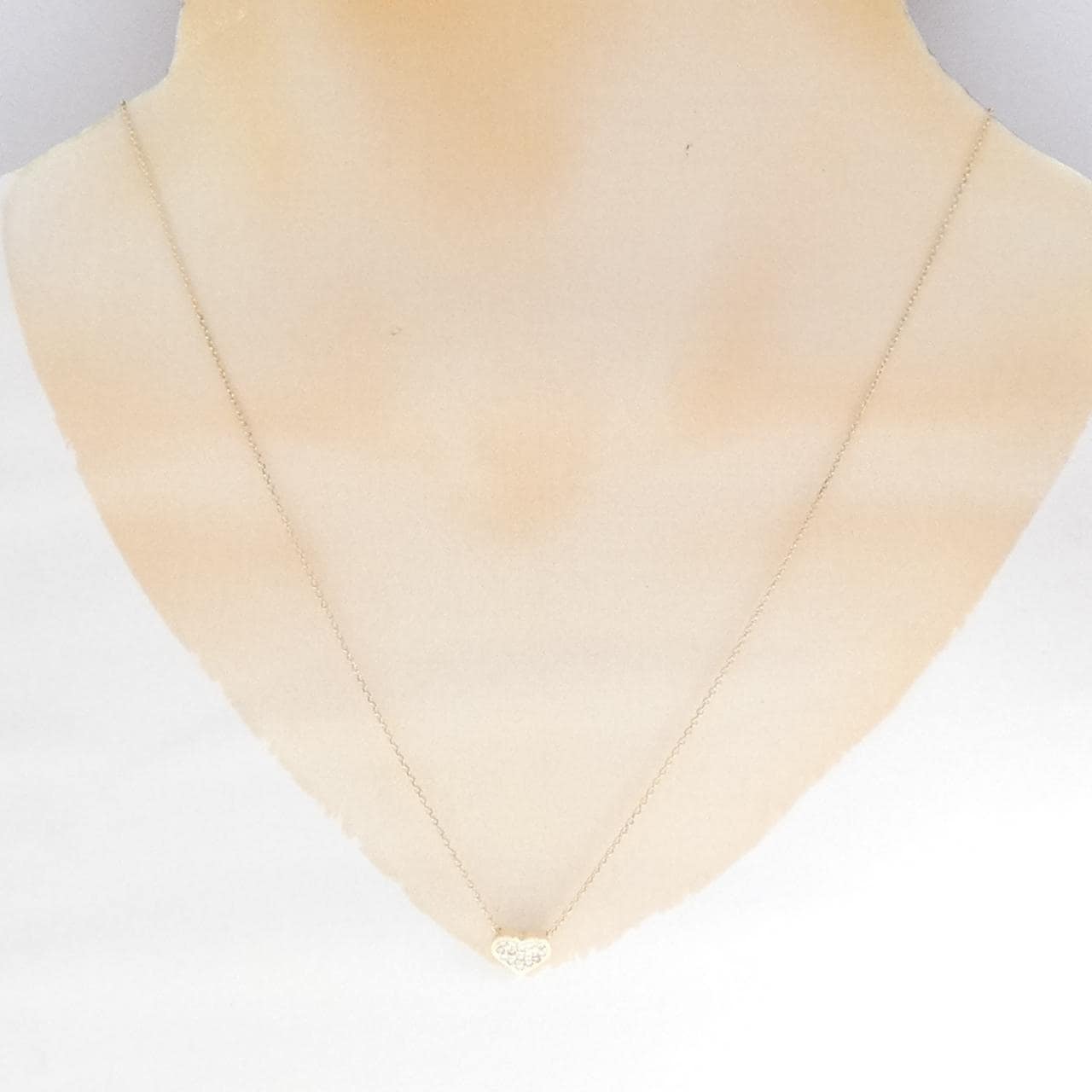 K10YG ハート ダイヤモンド ネックレス 0.12CT