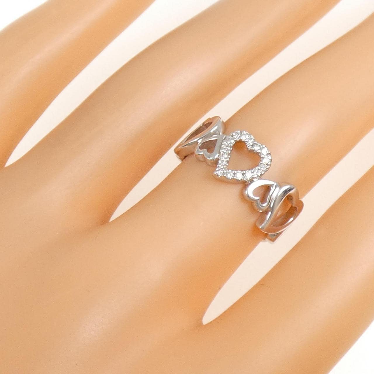 K10WG ハート ダイヤモンド リング 0.10CT