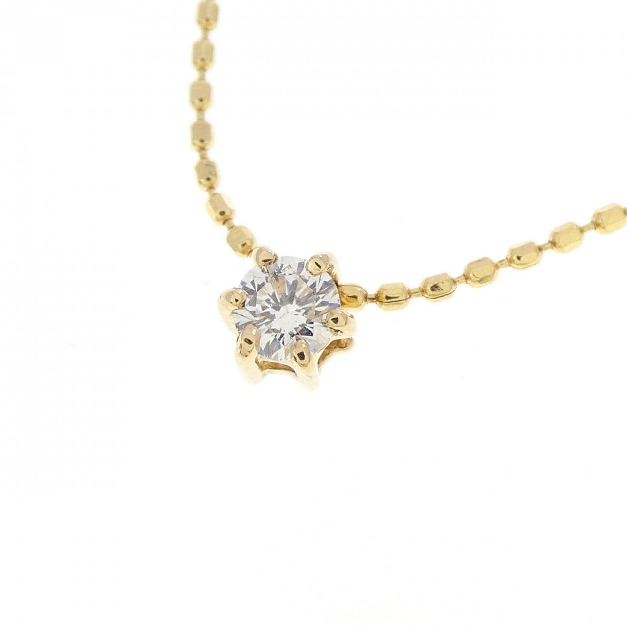 K18YG ソリティア ダイヤモンド ネックレス 0.09CT