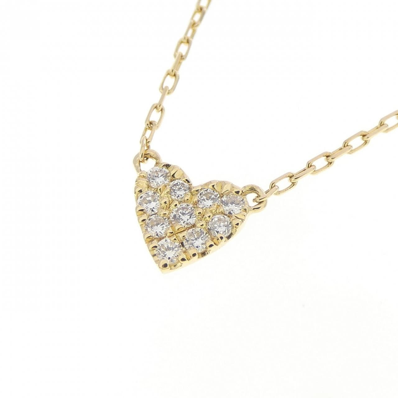K18YG ハート ダイヤモンド ネックレス 0.05CT