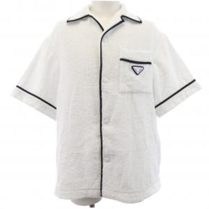 プラダ PRADA トライアングルロゴ コットンテリー ボウリングシャツ SC559 S212 1ZR3 S／Sシャツ