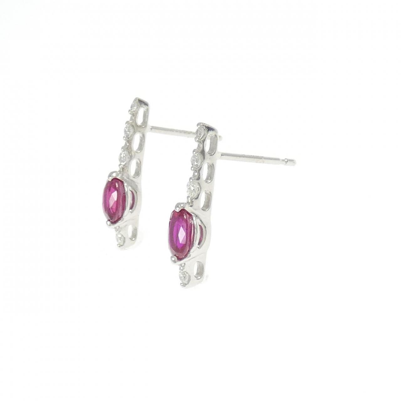 PT900 Ruby Earrings 0.91CT