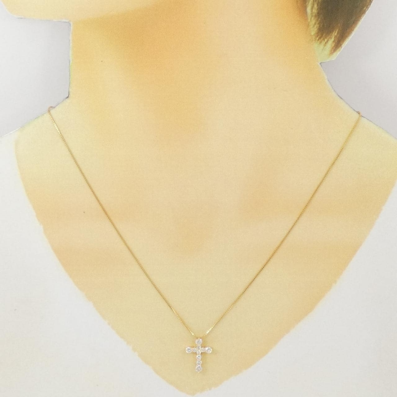 K18YG クロス ダイヤモンド ネックレス 0.55CT