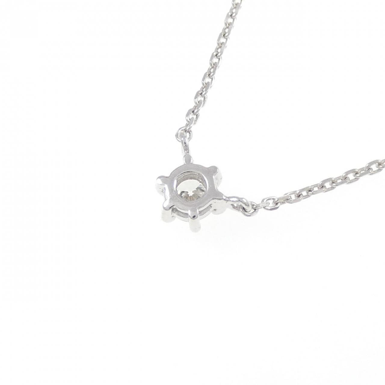 K18WG solitaire Diamond necklace 0.174CT