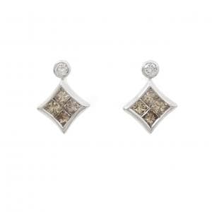 K18WG ダイヤモンド ピアス 0.80CT