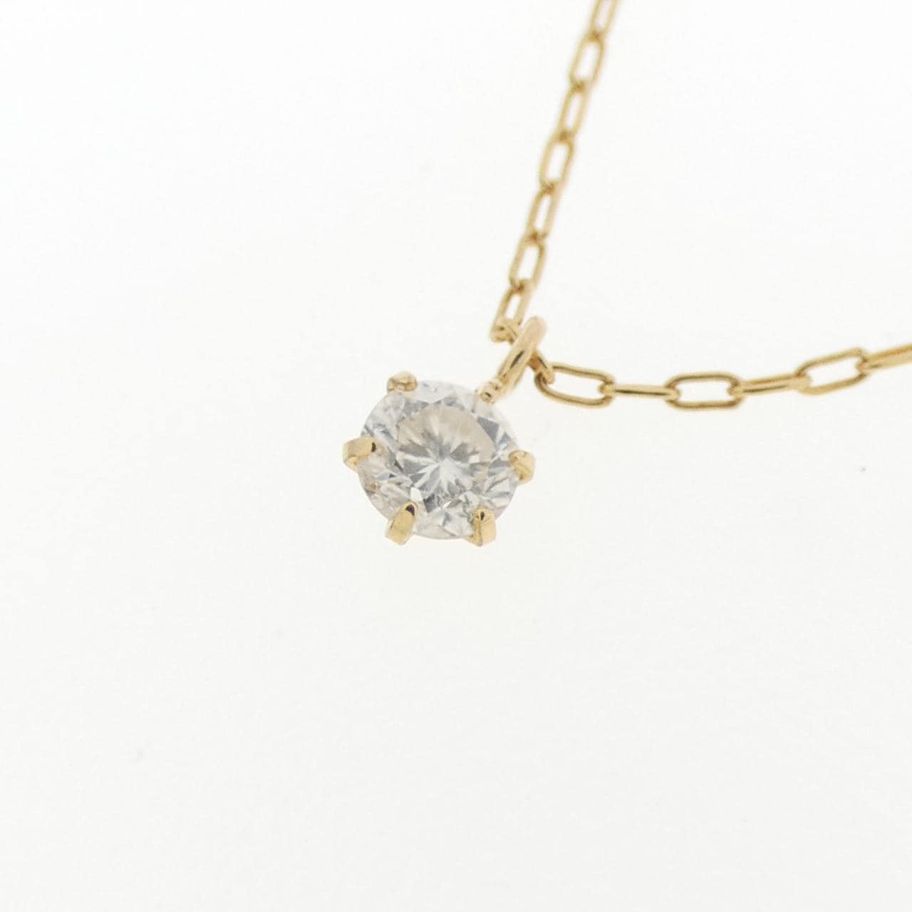 K18YG Solitaire Diamond Necklace 0.10CT