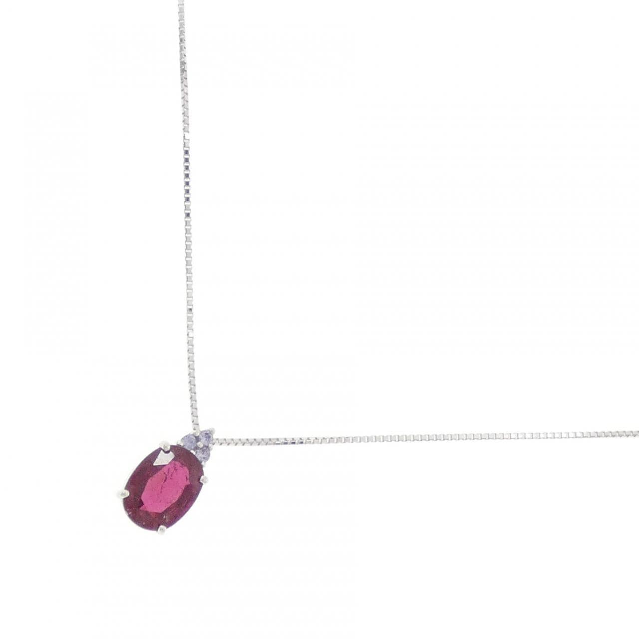 K18WG ルベライトトルマリン ネックレス 1.55CT