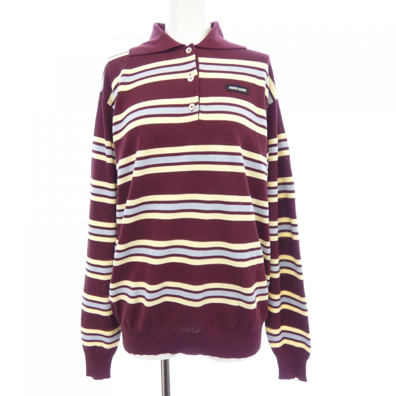 ミュウミュウ MIU MIU MIU MIU ロゴパッチ MML885 SOOO 14AX ポロシャツ