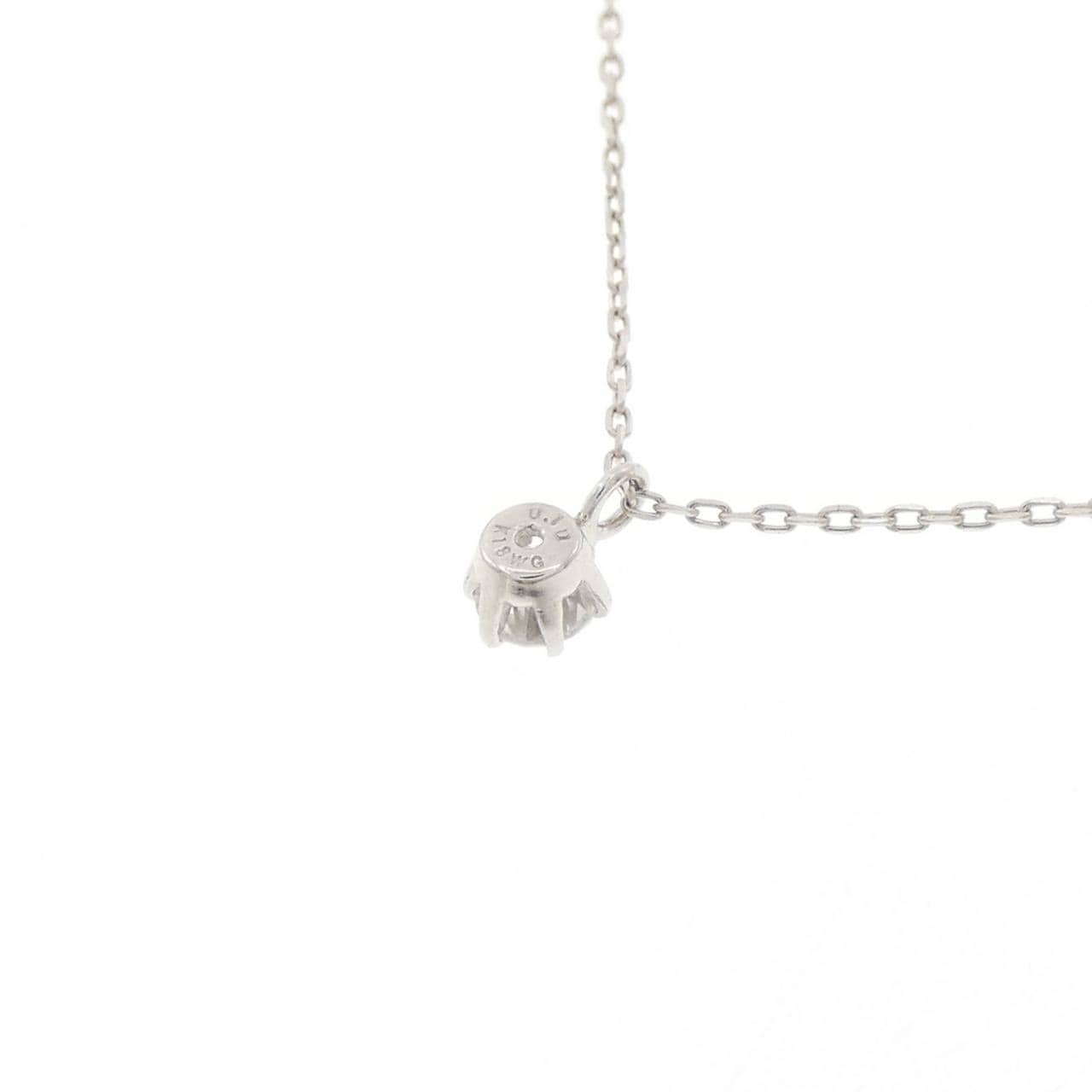 K18WG ソリティア ダイヤモンド ネックレス 0.10CT