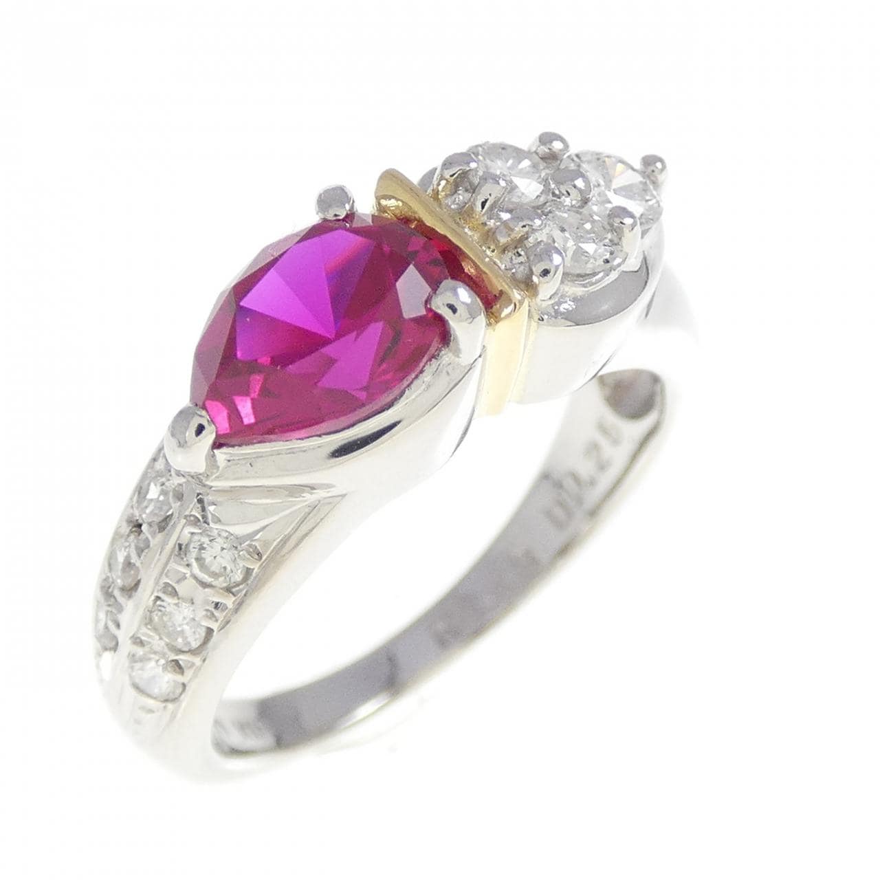 0.83CT合成紅寶石戒指