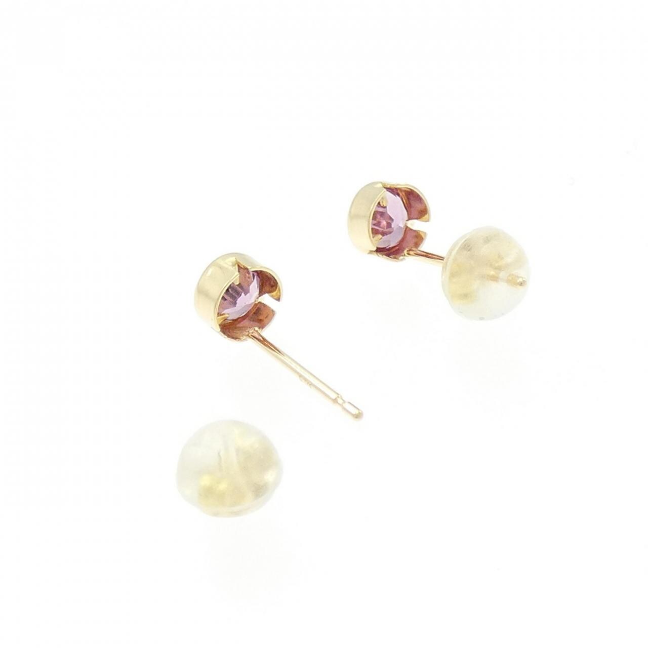 【新品】K18YG ガーネット ピアス