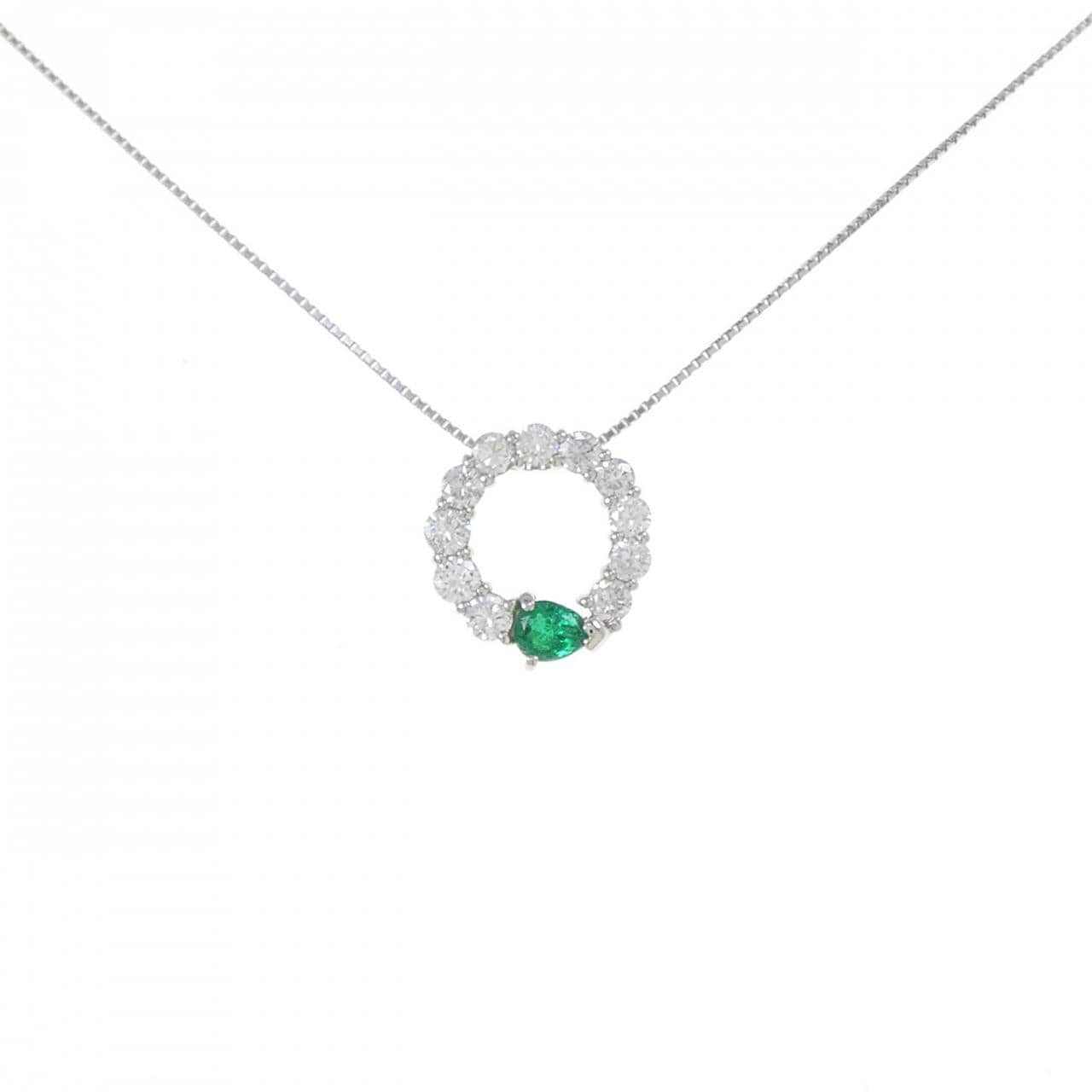 PT900/PT850 エメラルド ネックレス 0.32CT