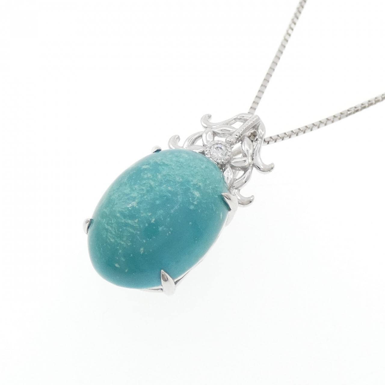K18WG ターコイズ ネックレス 6.79CT