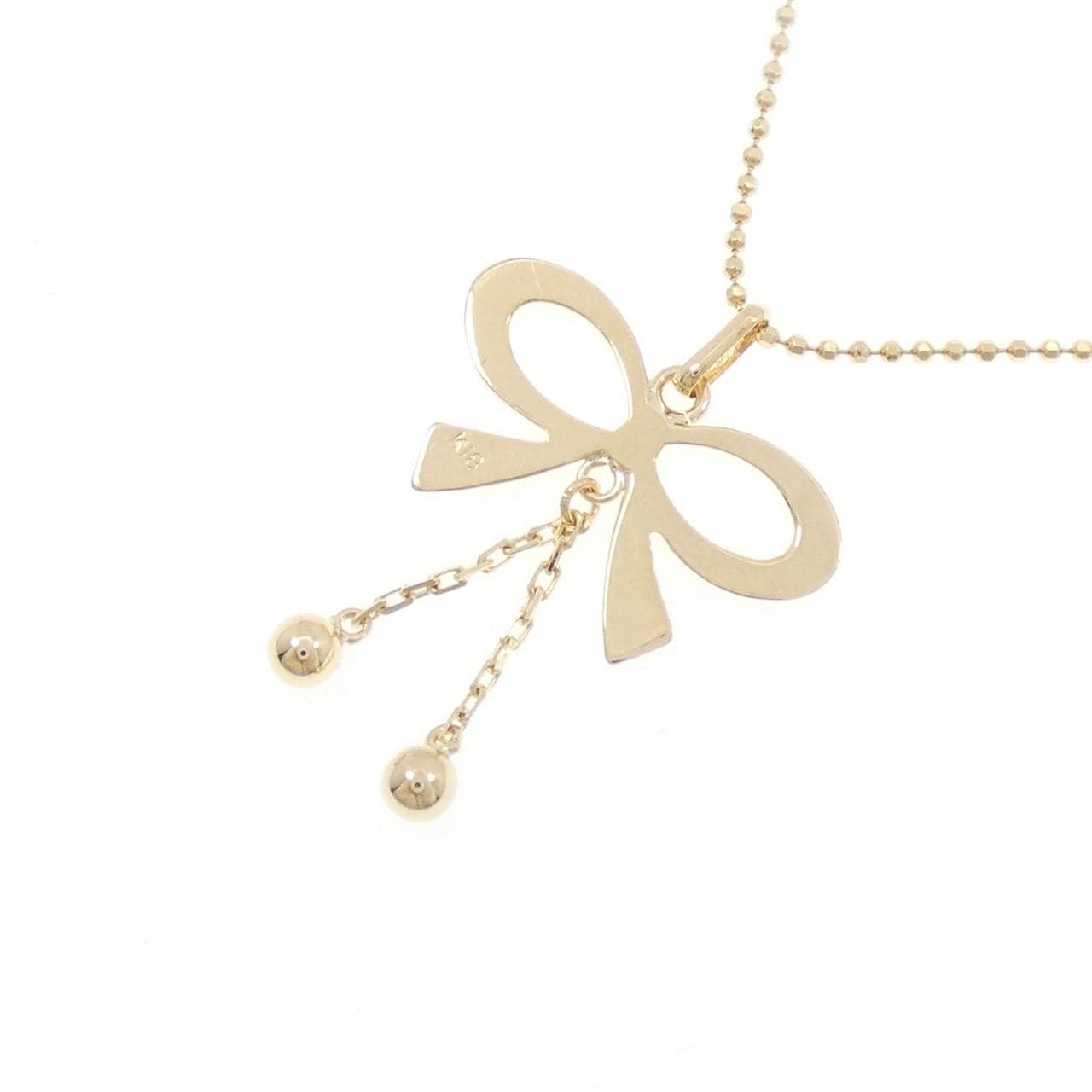 K18YG リボン ネックレス