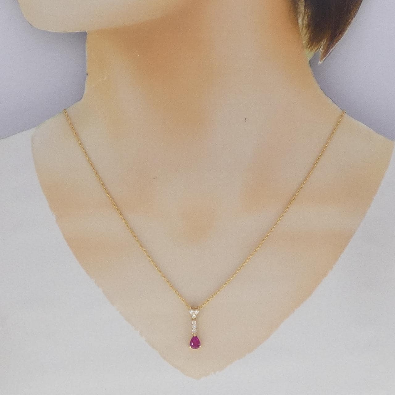 K18YG ルビー ネックレス 0.696CT