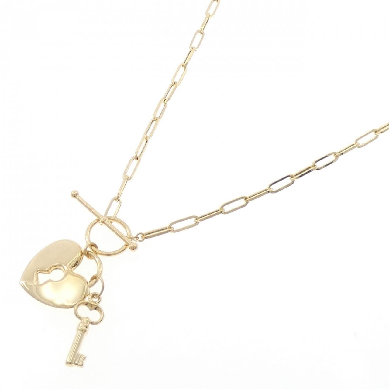 K18YG ハート×キー ネックレス