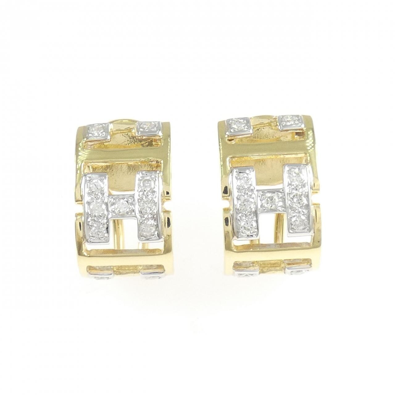 K18YG/K18WG ダイヤモンド ピアス 0.24CT