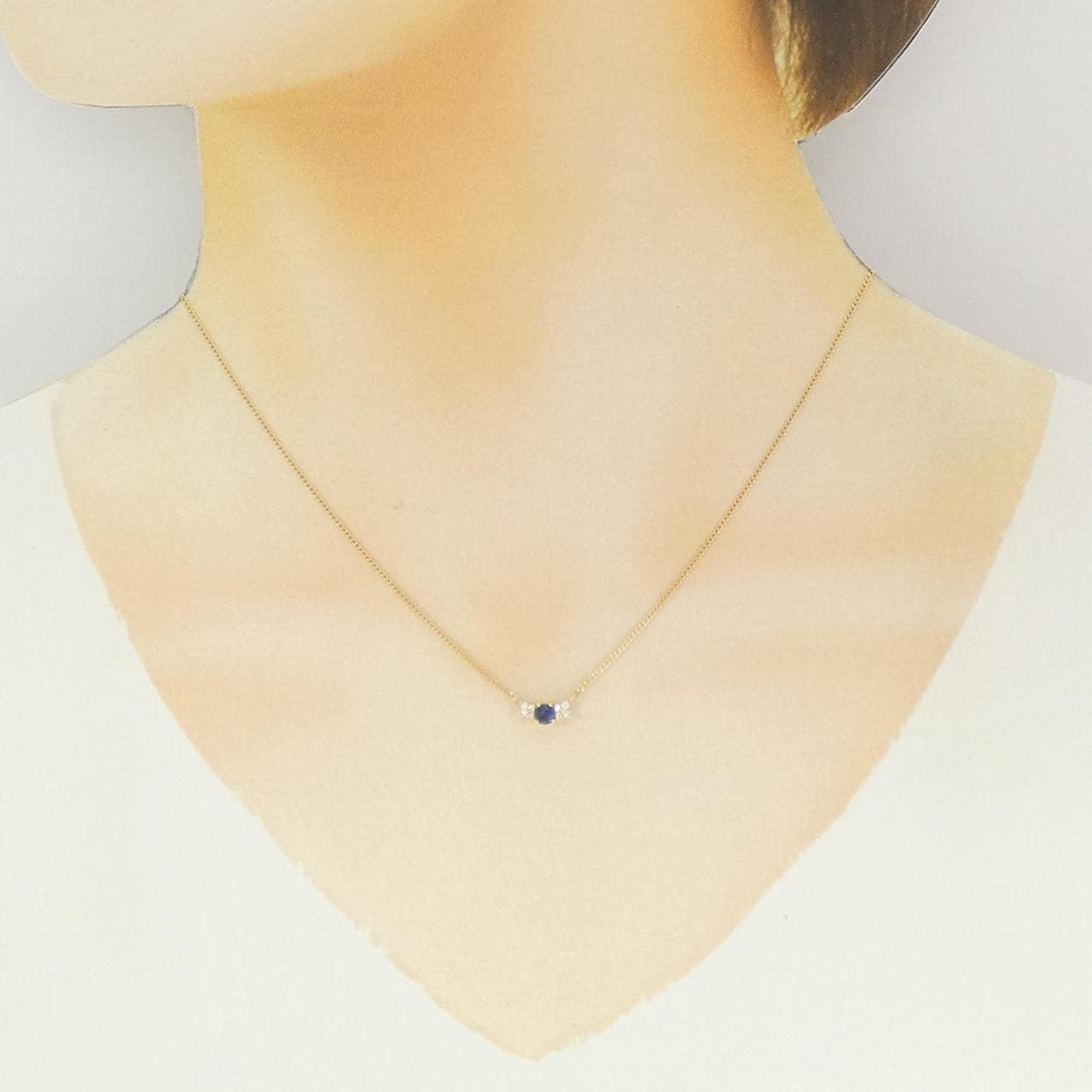 K18YG サファイヤ ネックレス 0.19CT