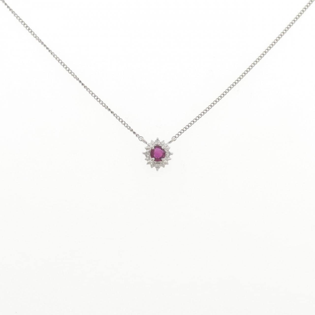 PT850 ルビー ネックレス 0.18CT