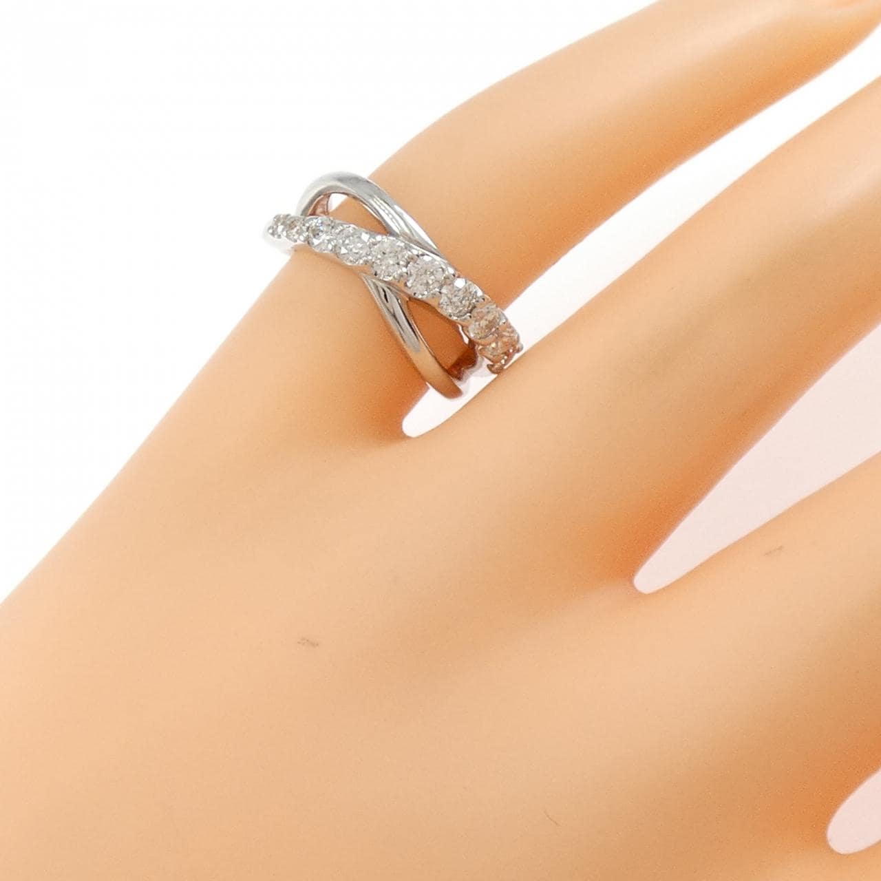 K18WG ダイヤモンド ピンキーリング 0.50CT