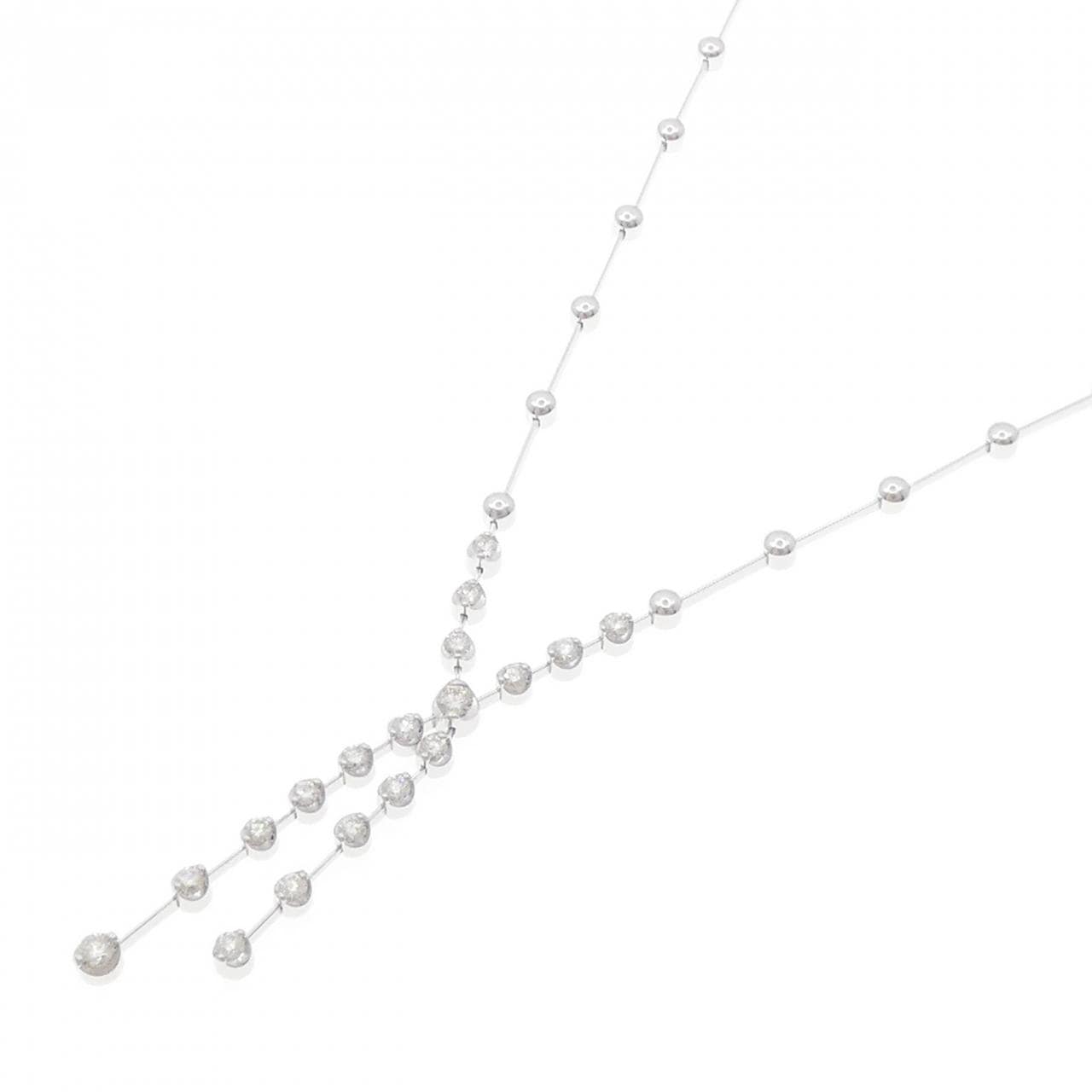 K18WG ダイヤモンド ネックレス 1.00CT