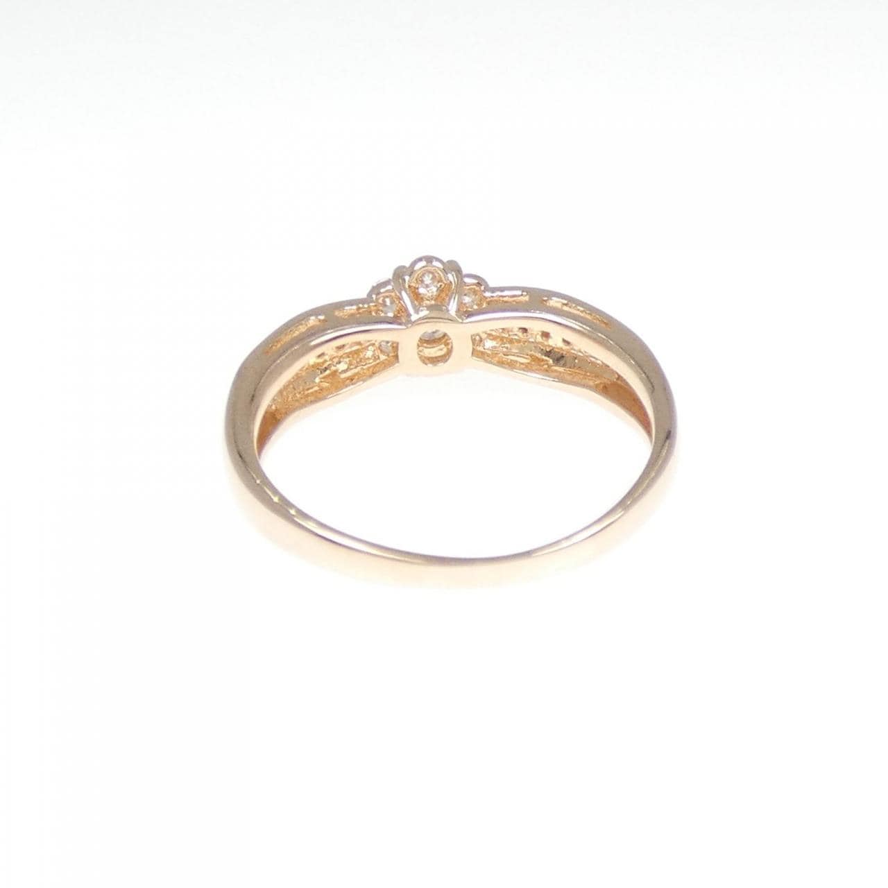 K18PG フラワー ダイヤモンド リング 0.30CT