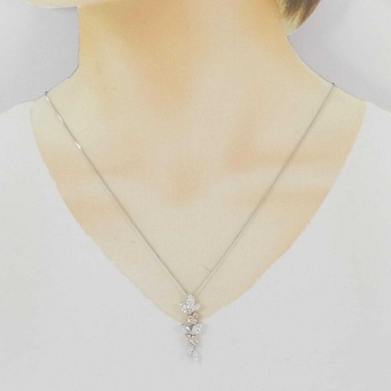 K18WG/K18PG ダイヤモンド ネックレス 2.09CT