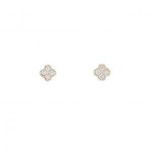 【リメイク】K10YG フラワー ダイヤモンド ピアス 0.10CT