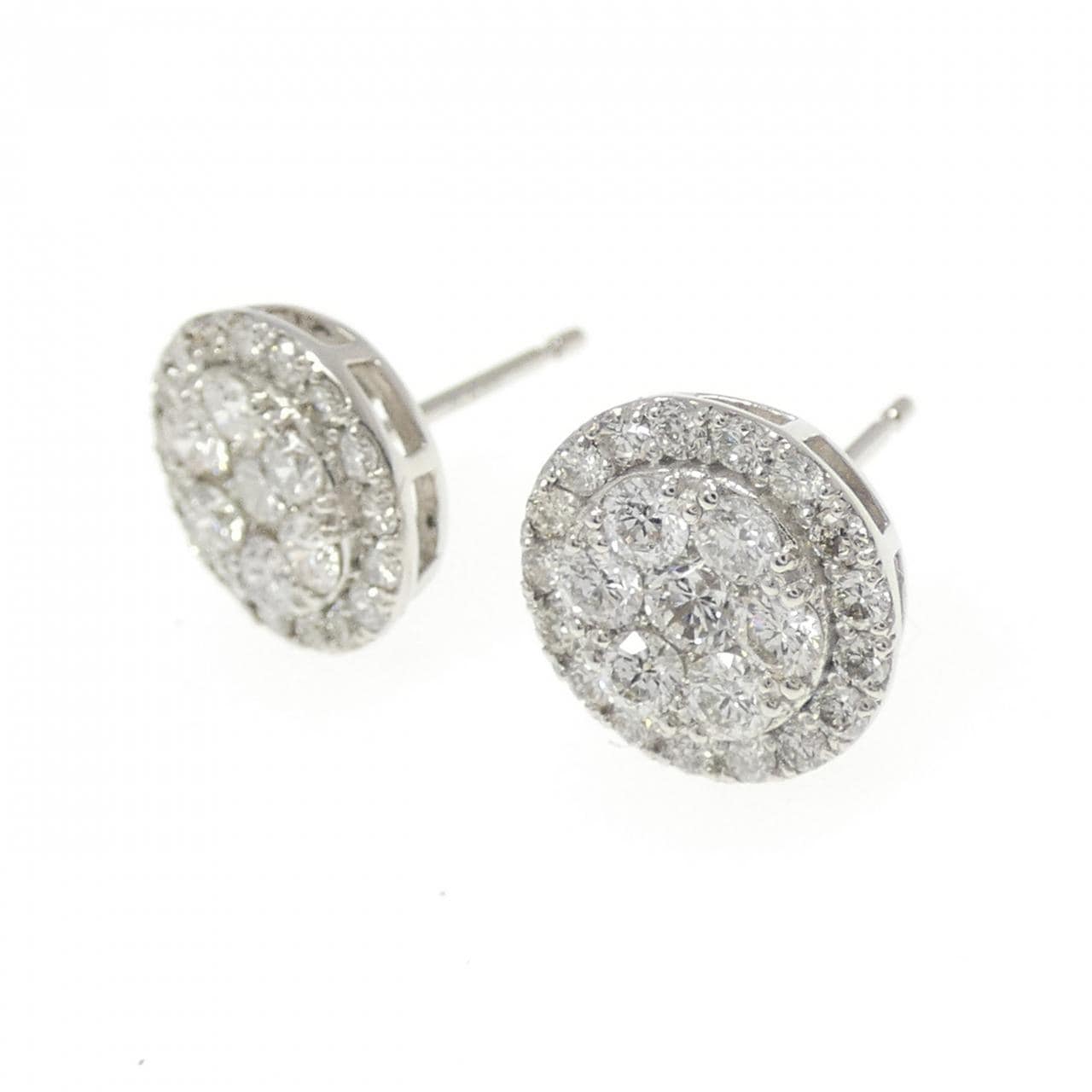 PT900 パヴェ ダイヤモンド ピアス 1.00CT