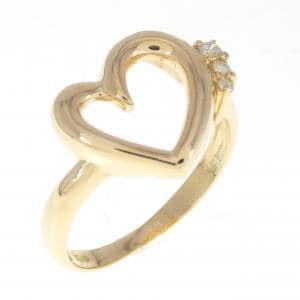 K18YG heart Diamond ring