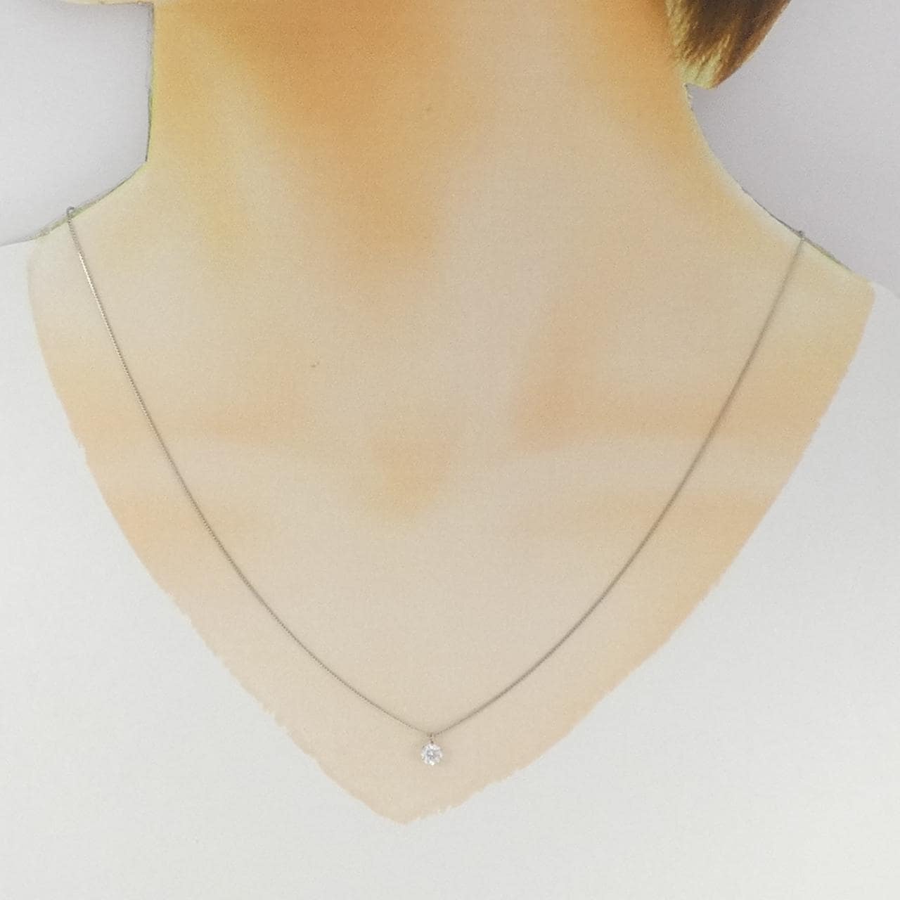 PT900/PT850 ソリティア ダイヤモンド ネックレス 0.20CT