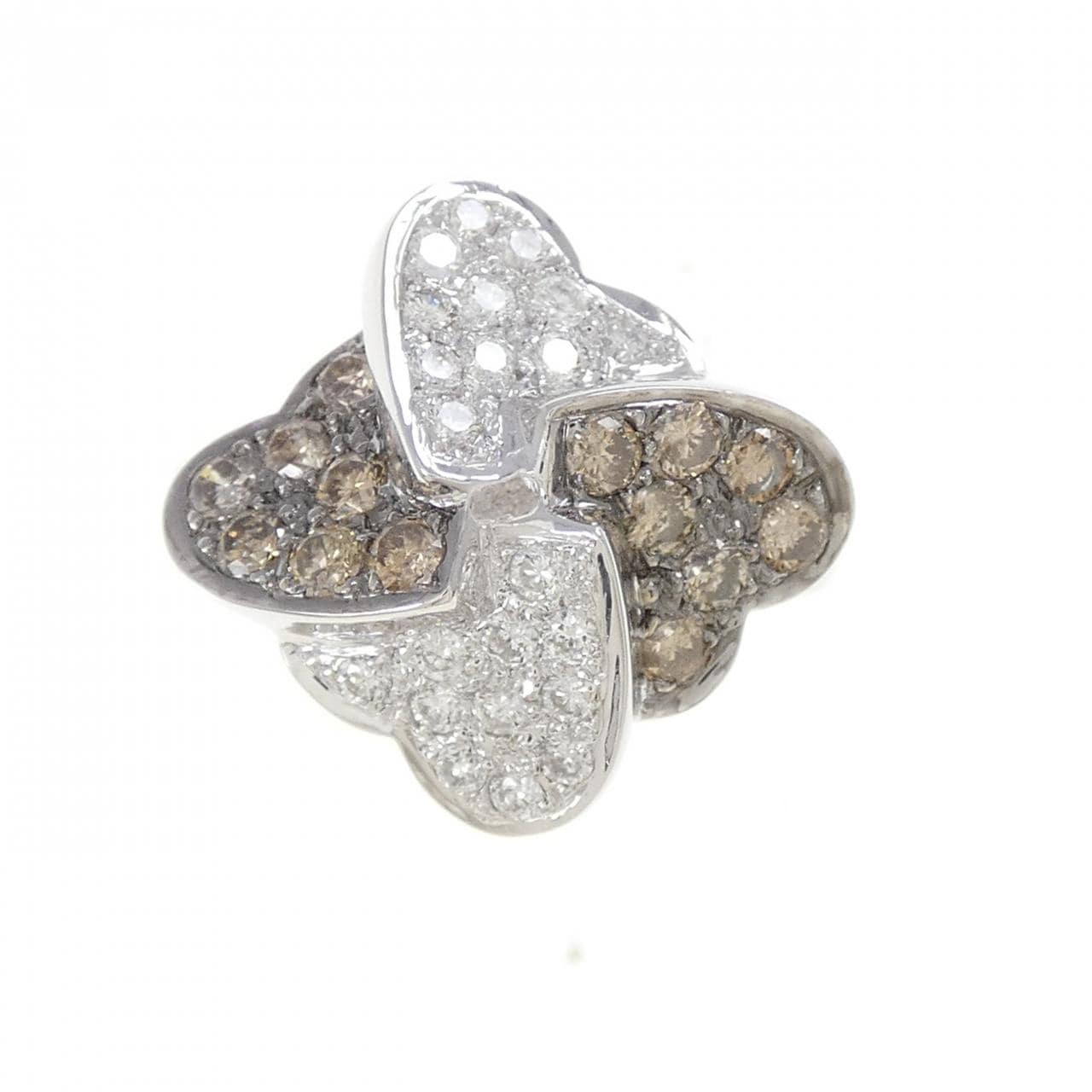 K18WG/K18BG ハート ダイヤモンド リング 0.28CT