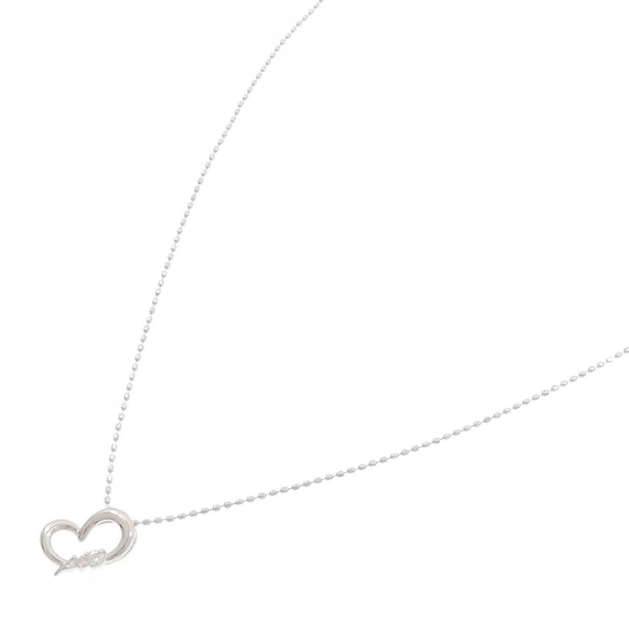 K10WG ハート ダイヤモンド ネックレス 0.04CT