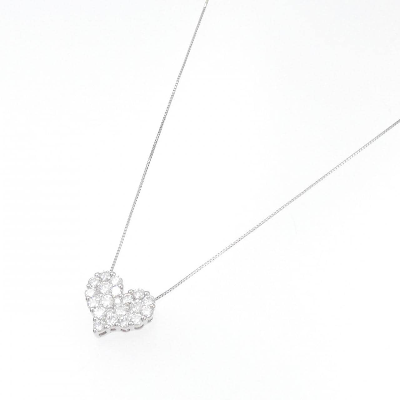 PT900/PT850 ハート ダイヤモンド ネックレス 1.00CT