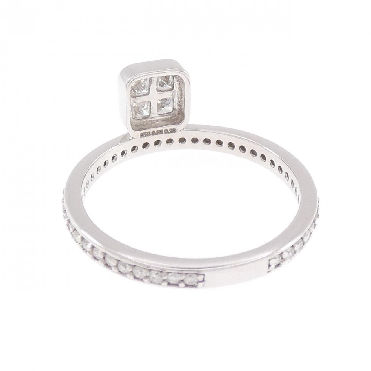 【新品】K18白金钻石戒指，0.25克拉