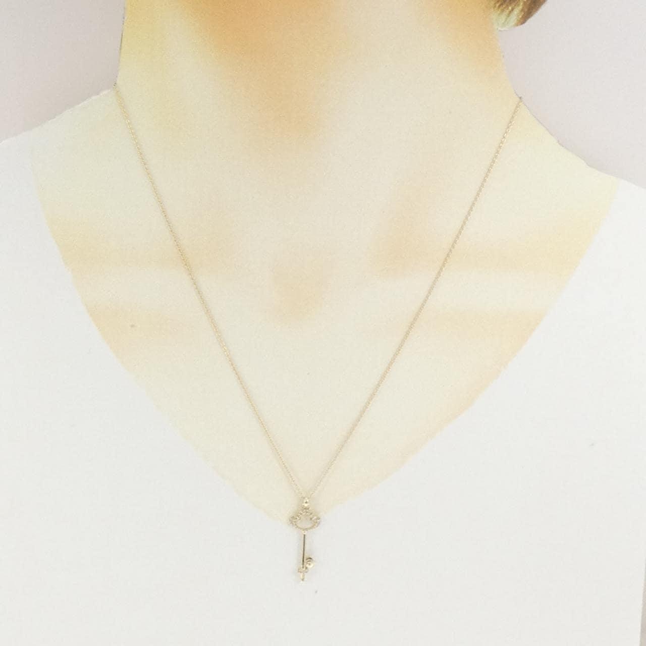 K10YG キー ダイヤモンド ネックレス 0.04CT