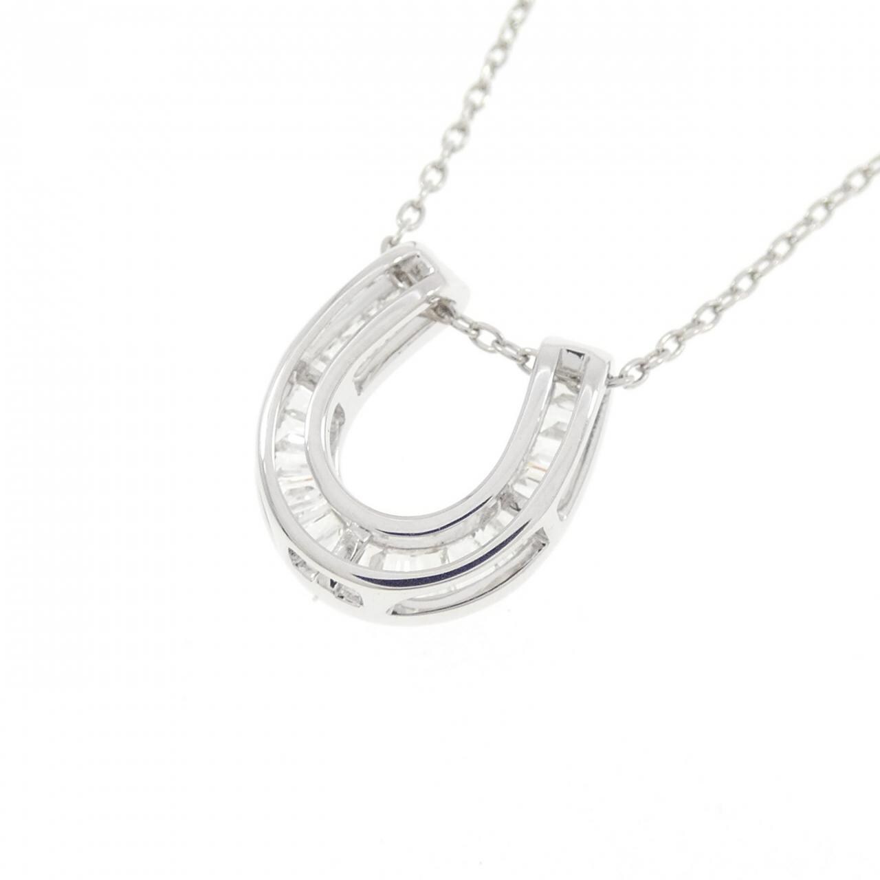 PT950/PT850 ホースシュー ダイヤモンド ネックレス 0.20CT