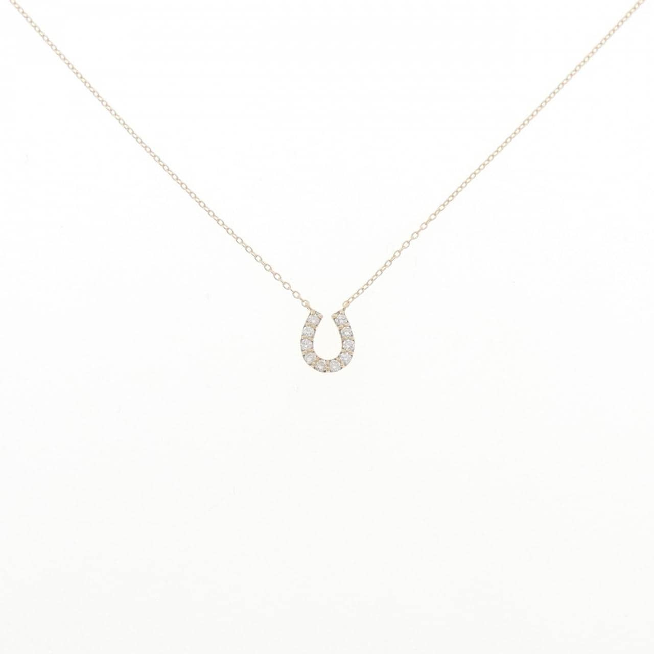 【リメイク】K10YG ホースシュー ダイヤモンド ネックレス 0.15CT
