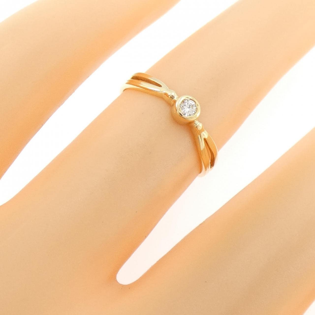 K18YG ダイヤモンド リング 0.03CT