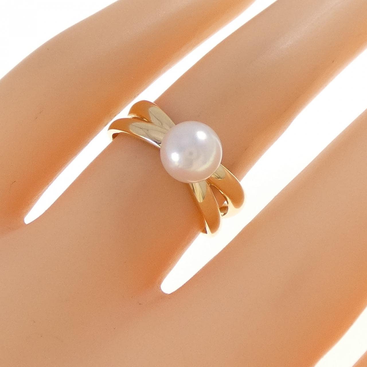 K18YG アコヤパール リング 6.7mm