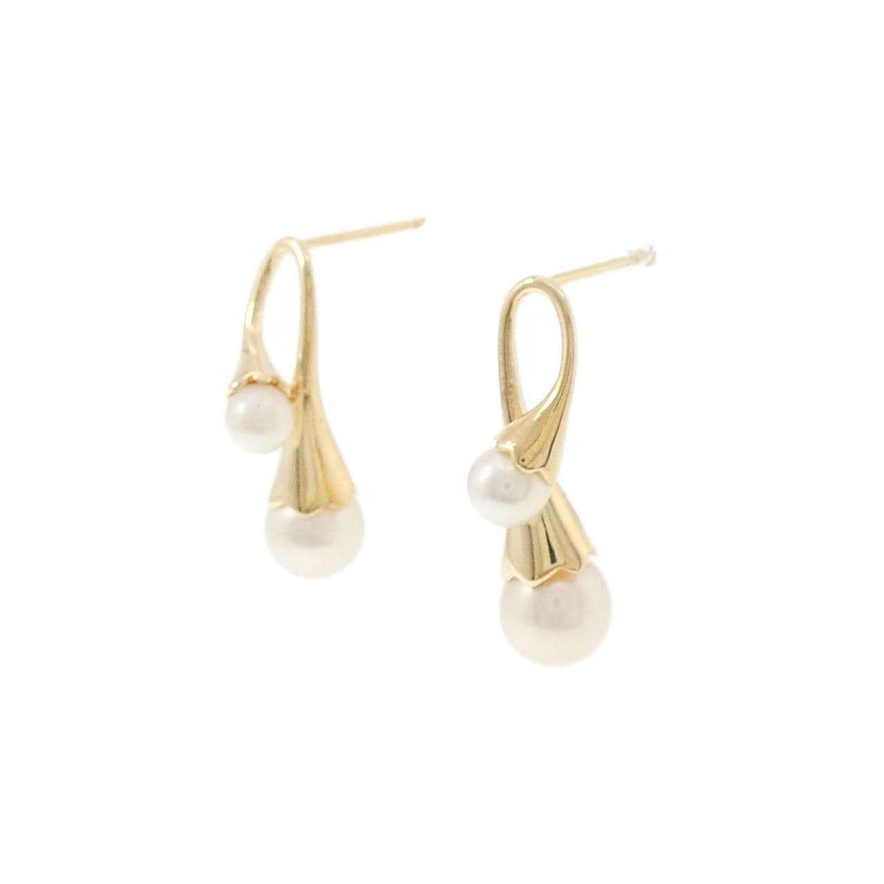 K18YG 淡水パール ピアス