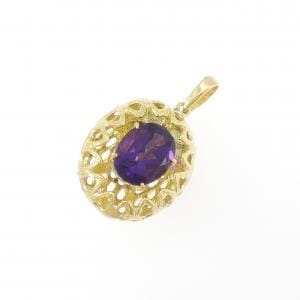 K18YG フクロウ アメジスト ペンダント 2.80CT