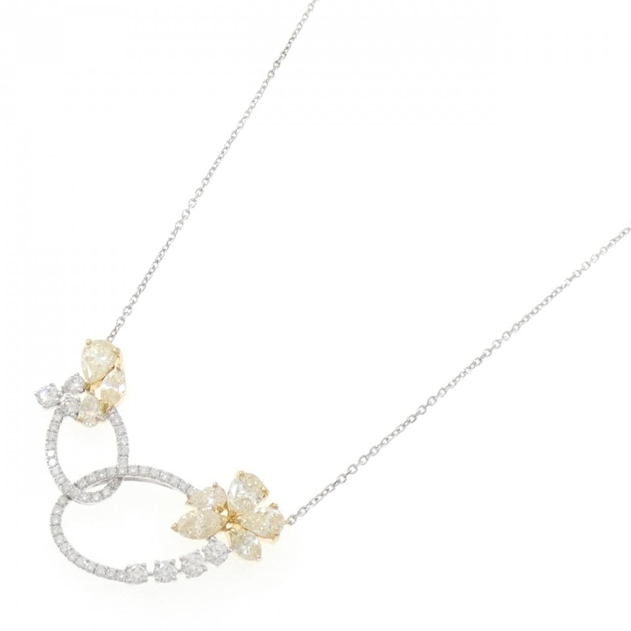 K18WG/K18YG ダイヤモンド ネックレス 2.48CT