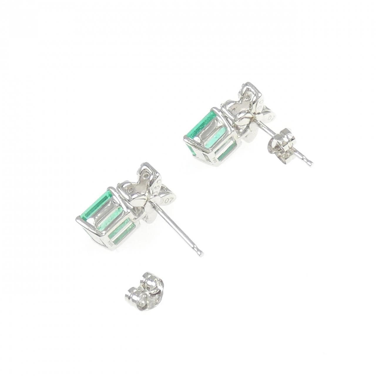 PT900 エメラルド ピアス 1.58CT