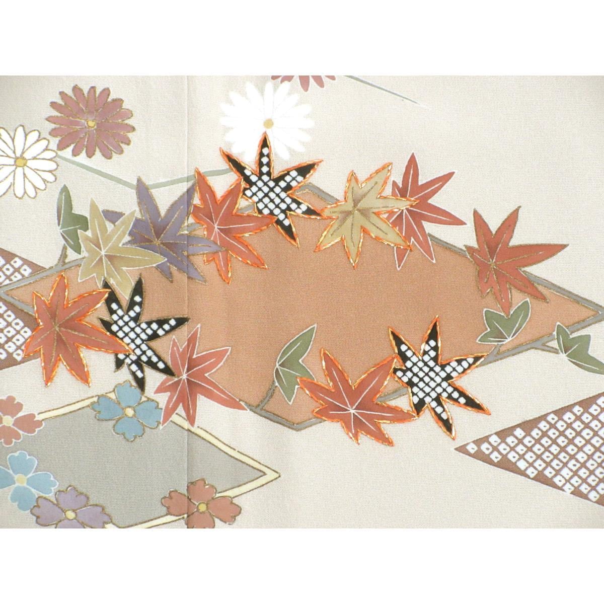 訪問着　友禅金彩加工　刺繍入り