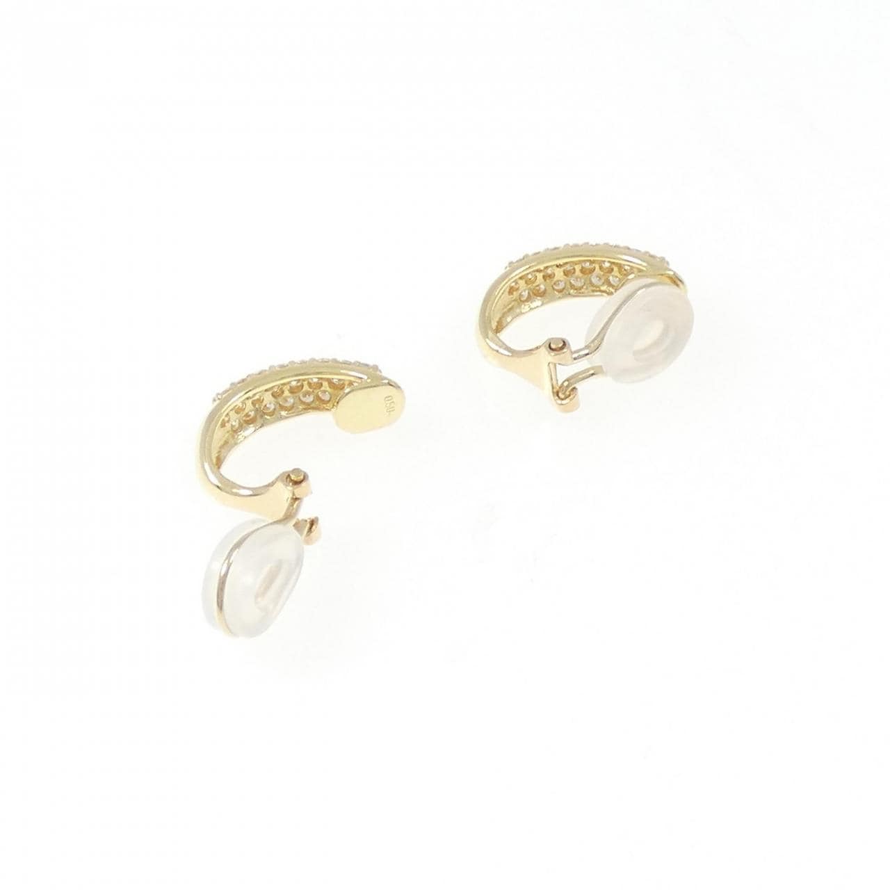 K18YG Pave Diamond Earrings 1.00CT