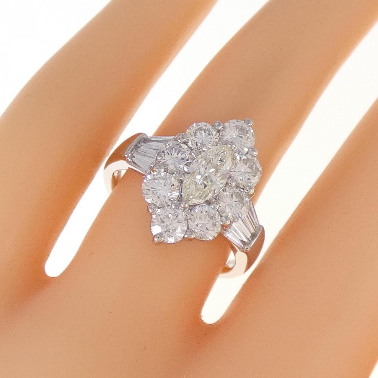 PT Diamond Ring 0.503CT L SI1 Marquise Cut