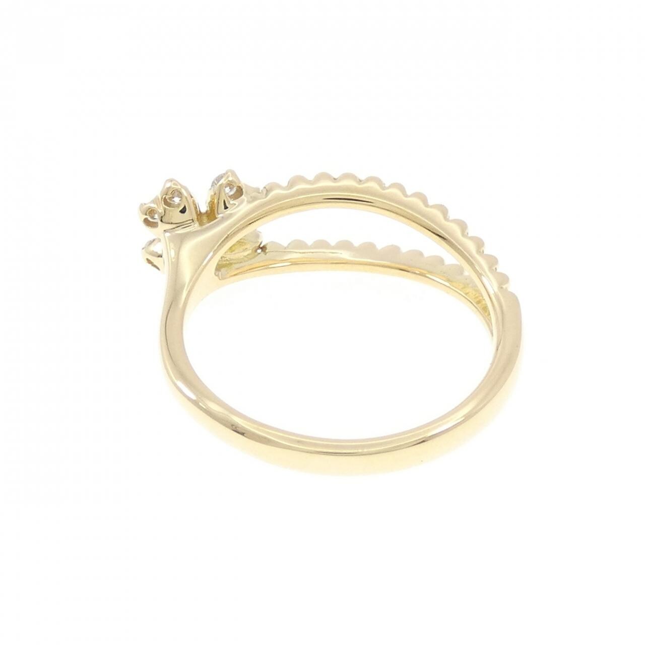 K18YG フラワー ダイヤモンド リング 0.16CT