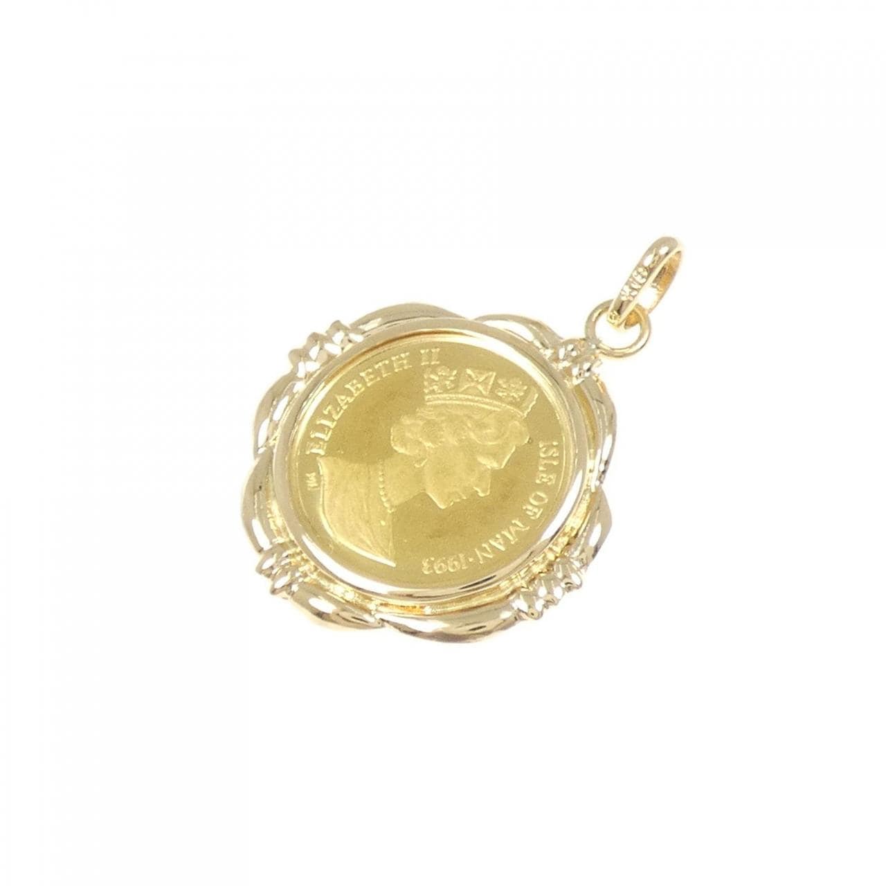 K18YG (框) 硬币吊坠