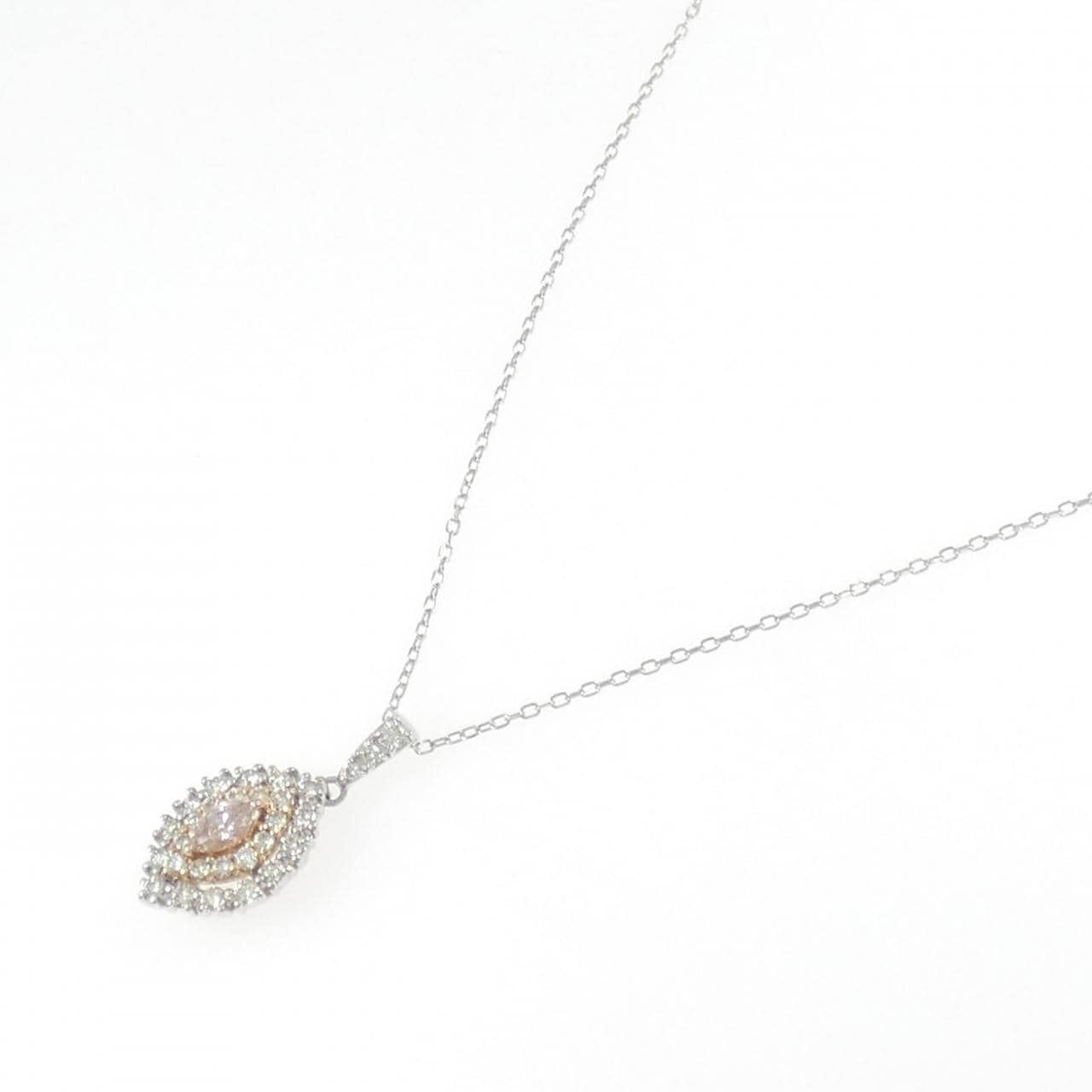 PT950/K18PG/PT850 ダイヤモンド ネックレス 0.188CT FLOP I1 マーキスカット